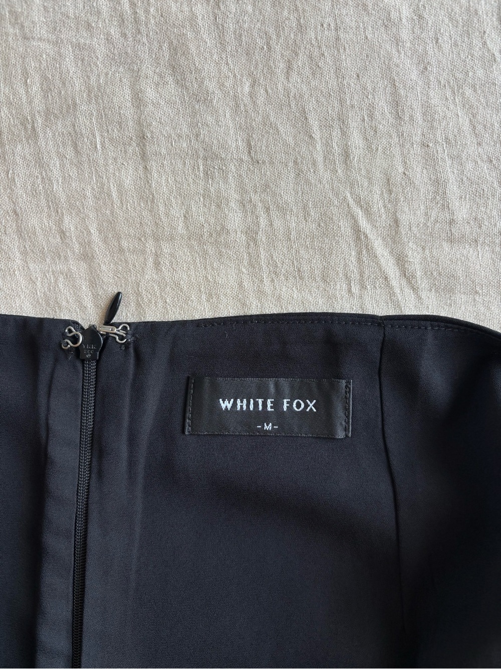 White Fox Mini Skirt with Side Slit and Side Tie Detail - Picture 3 of 3